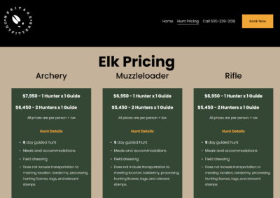 outfitter website pricing